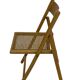 Vintage wooden folding chair with rattan seat 80s minimalist design