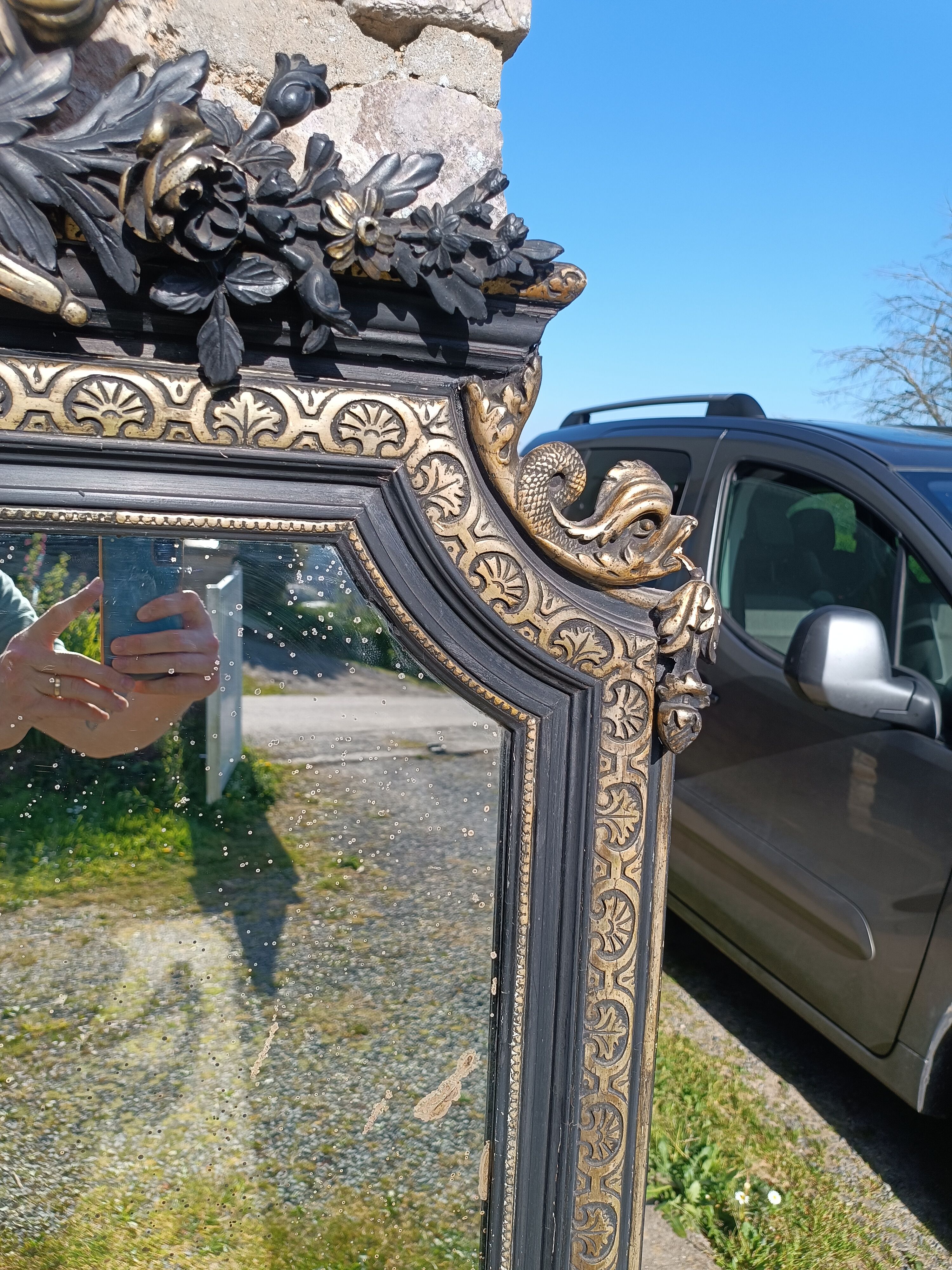 Antique mirror 168/88 cm