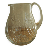 old pitcher carafe cut crystal art table vintage crystal pitcher