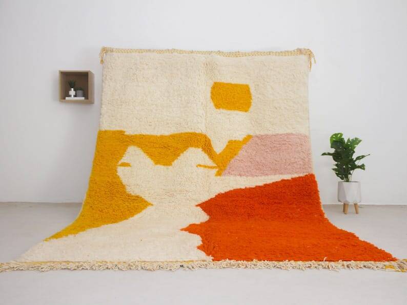 Traditional handmade Beni Ourain rug