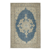Vintage Turkish Rug. Hand-Knotted Wool Area Carpet with Medallion Motif