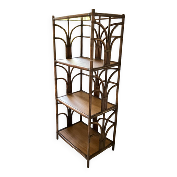 Rattan bookshelf, 1970s