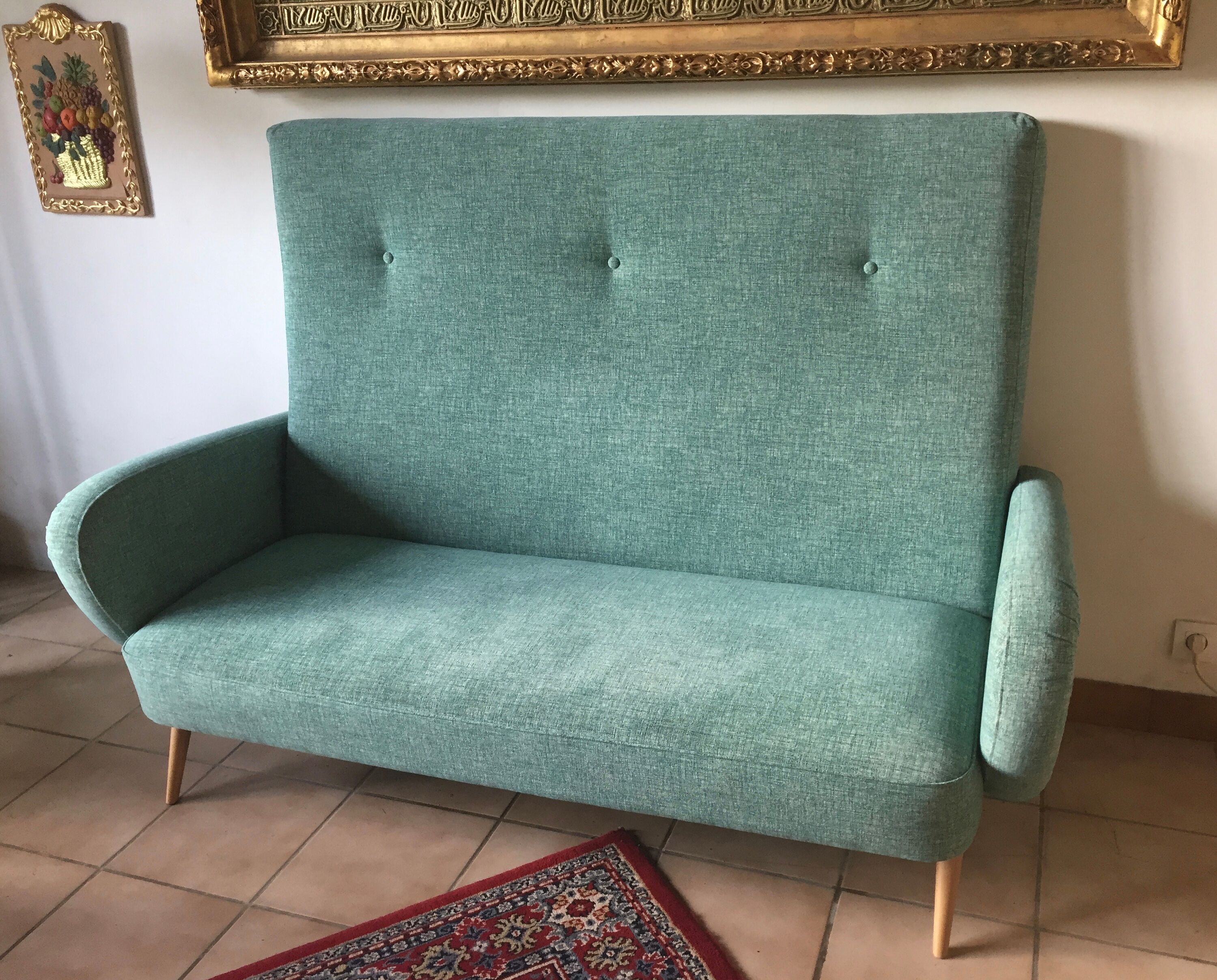 Vintage compass feet sofa