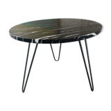 Side table in marble and wrought iron