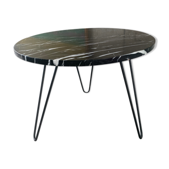 Side table in marble and wrought iron