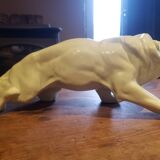 Ceramic lion statuette