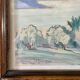 Paysage provençal aquarelle cadre en bois massif 1938