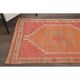 Vintage Turkish hand-knotted wool cotton orange runner rug 96x339
