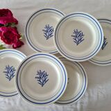 Set of 6 old flat plates Gien