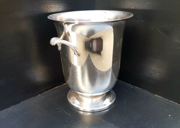 Seau à champagne en métal argenté des années 50