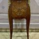 Louis XV style bedside table in rosewood and oak from the 70s with marble top