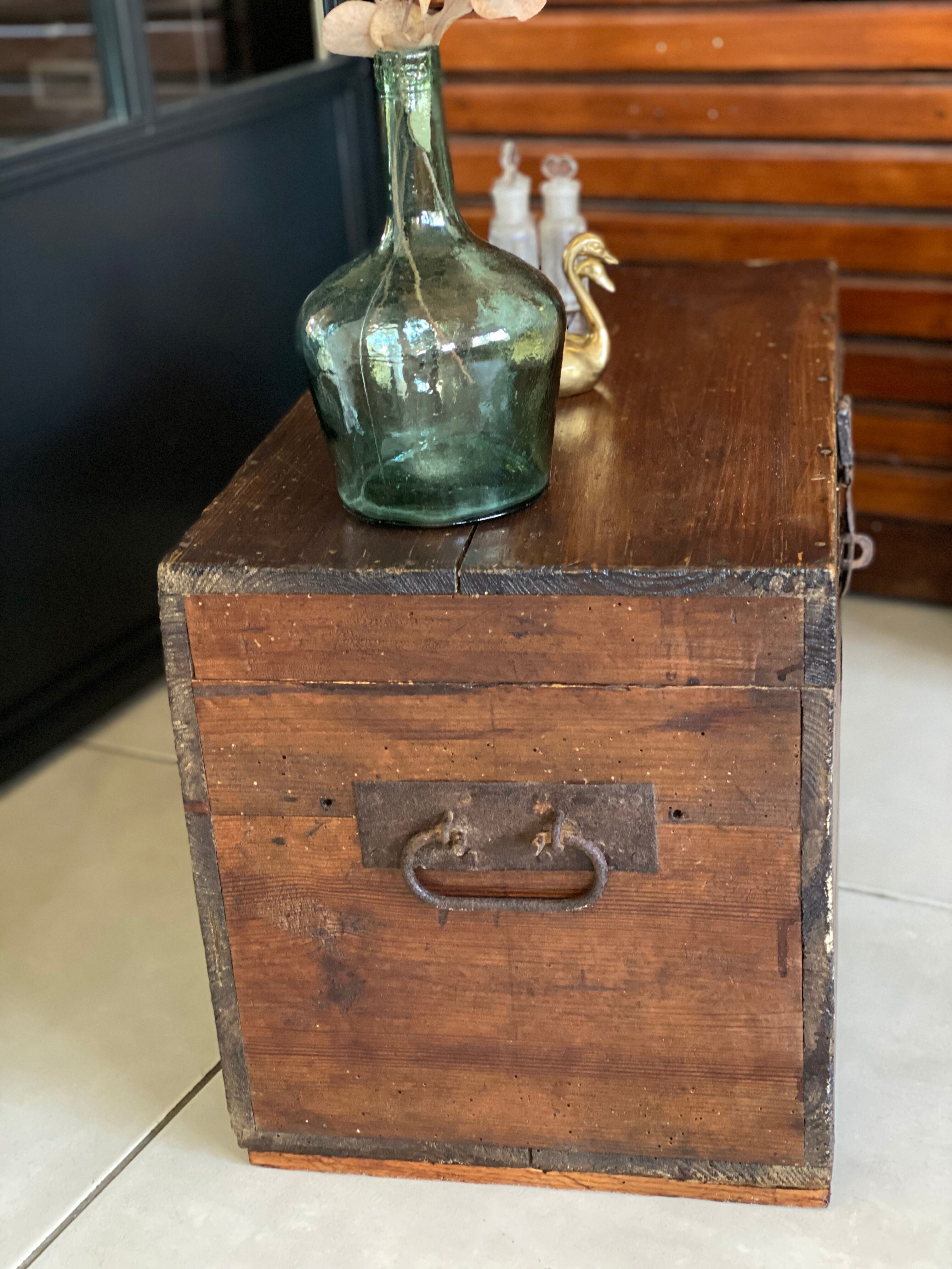 Old vintage wooden chest