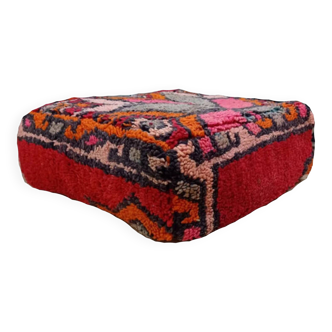 Handmade Berber pouf in wool 60 X 60 X 20 CM