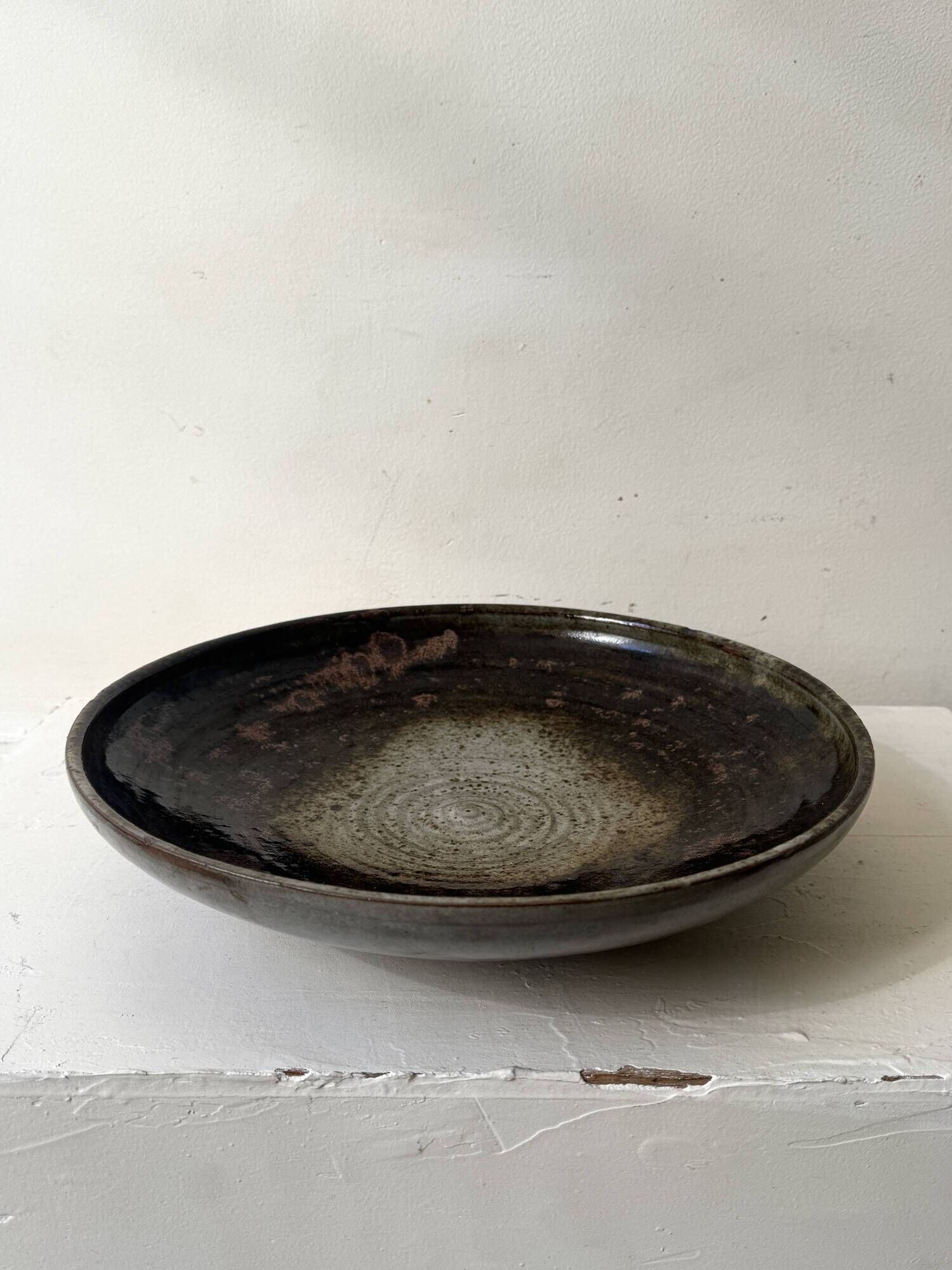 Large stoneware salad bowl from Loir by Chantal & Thierry Robert 1970