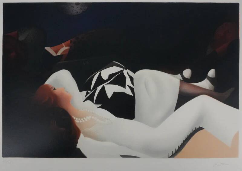 Arnaud D’HAUTERIVES: The Nap in a White Dress, original signed lithograph