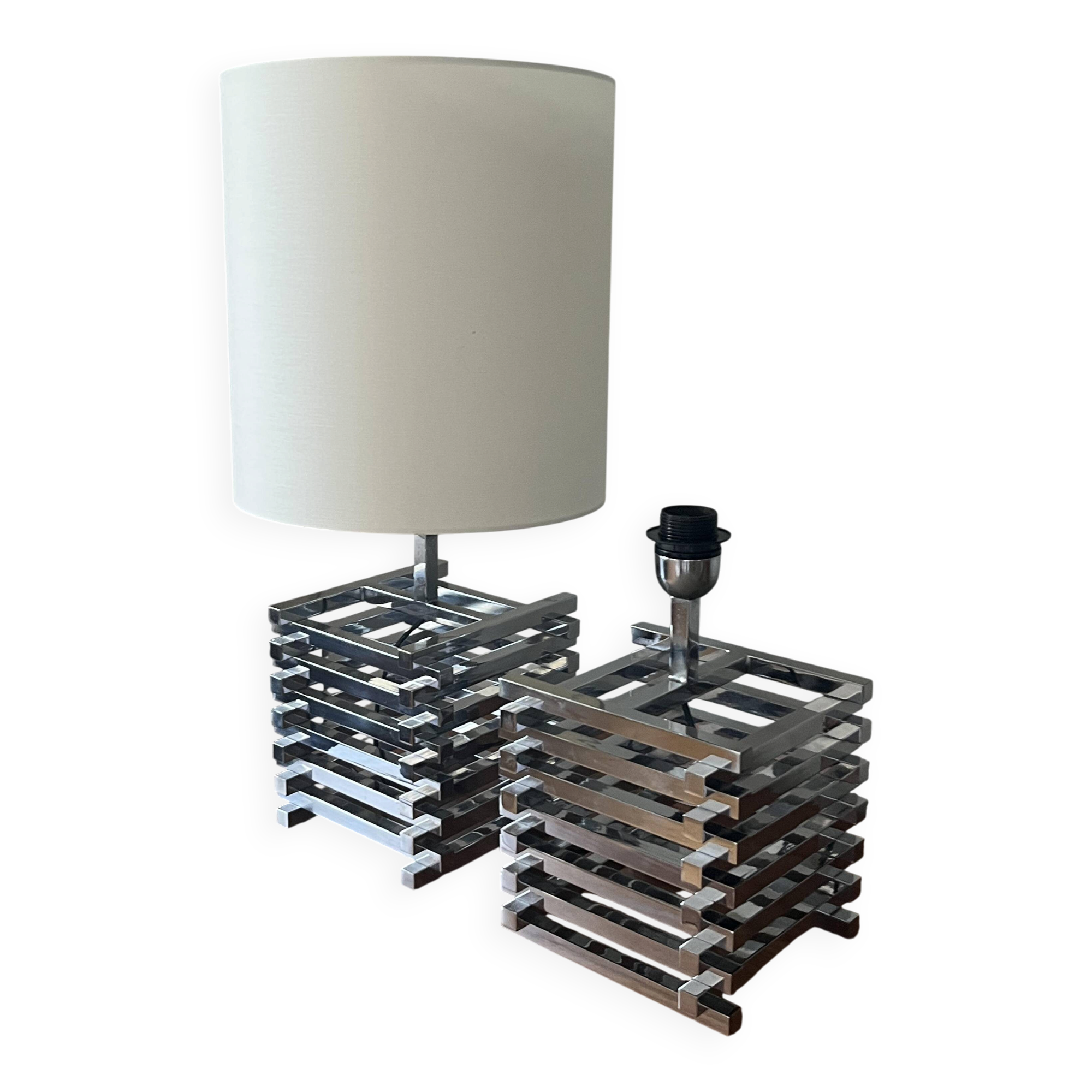 Paire de lampes de table, romeo rega, italie, années 1970.