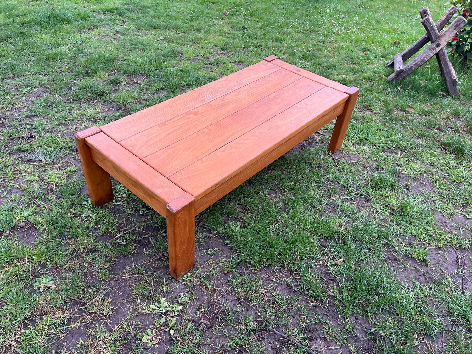 vintage coffee table solid elm