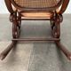 Curved wooden rocking chair Art Nouveau Jugendstil by Fischel, Austria, 1910s