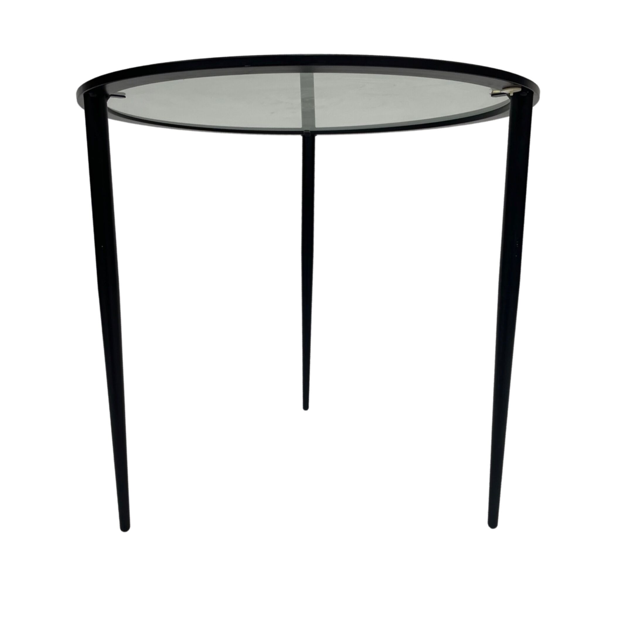 Vintage side table 80s metal and glass