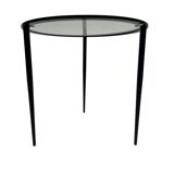 Table d’appoint vintage métal et verre des années 80
