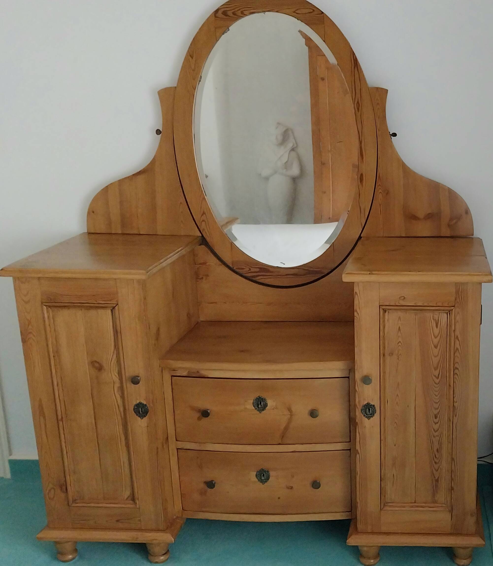 Antique Scandinavian chest of drawers made of solid pine.