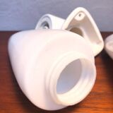 Vintage Ifö of Sweden ceramic bathroom lamps with opaline shades from the 1960s