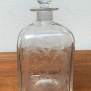 Bouteille en verre danoise vintage avec gravure