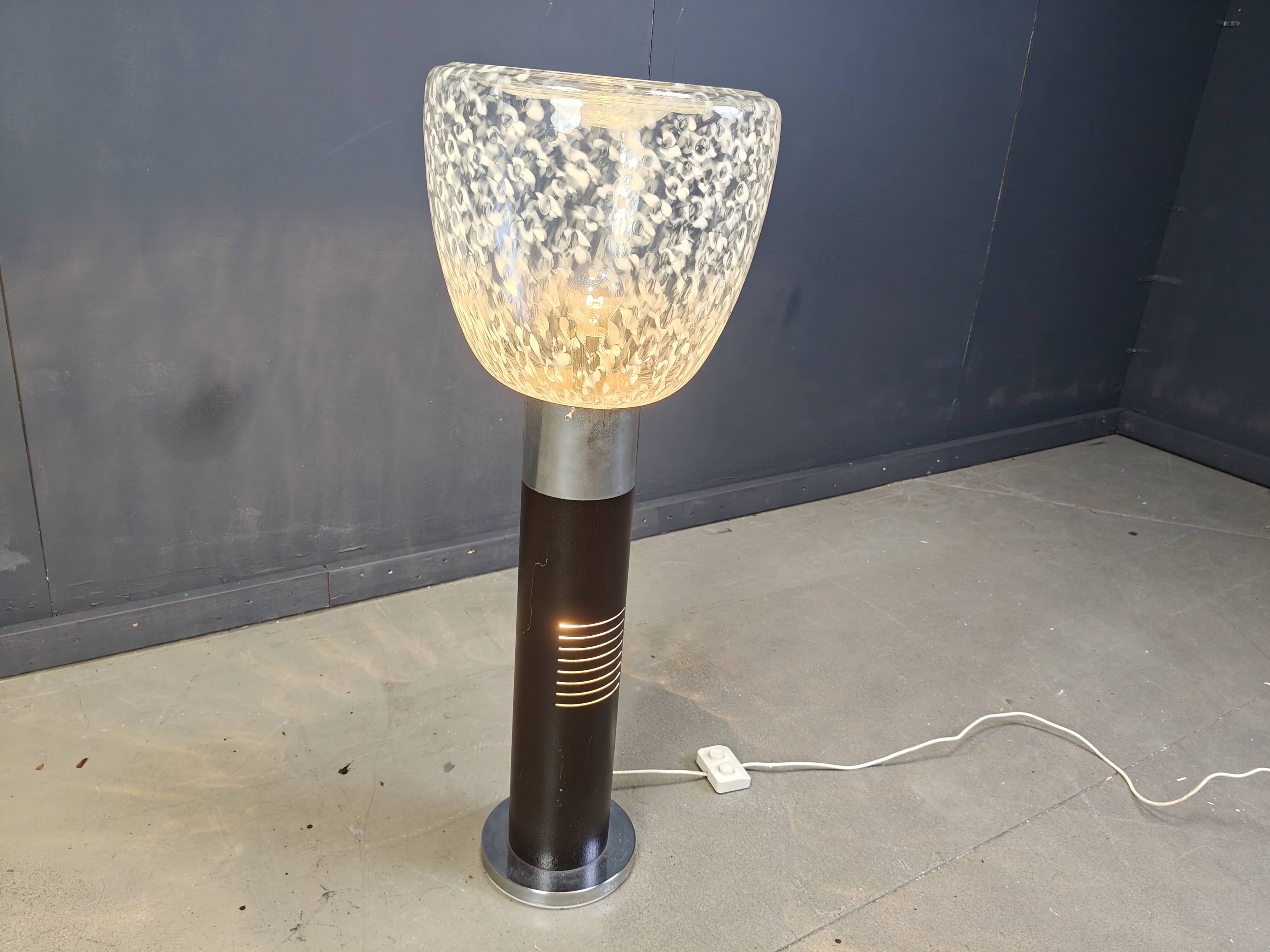 Vintage italian murano glass space age floor lamp, 1970s