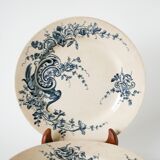 Lot of 5 dessert plates in Terre de Fer HBCM, early 20th century