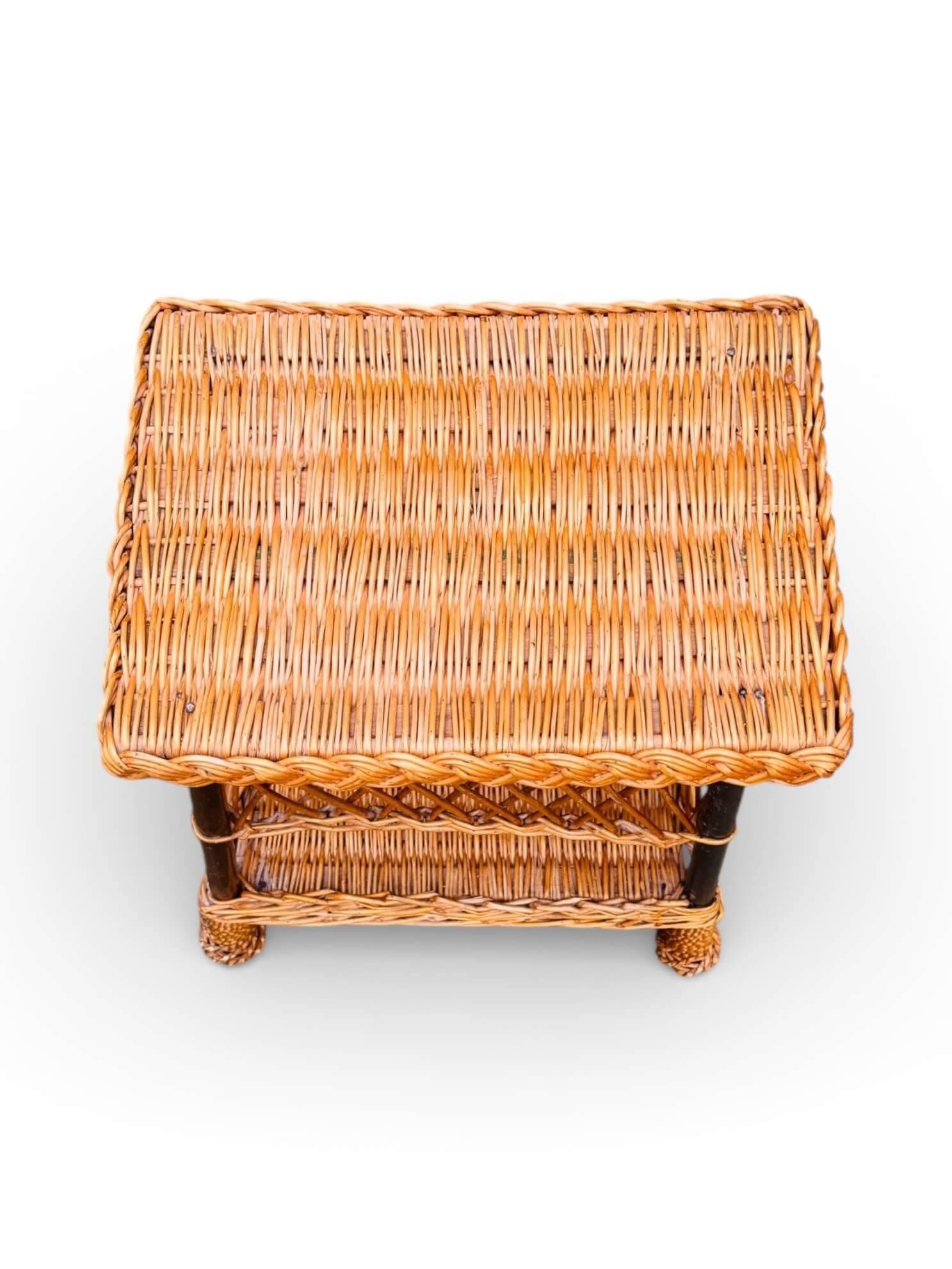 Occasional table, wicker side table.