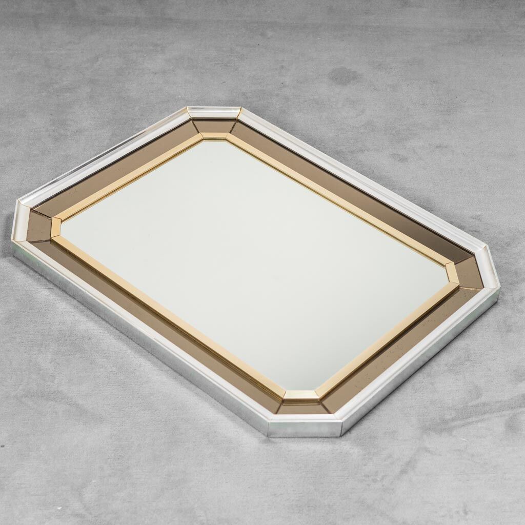Wall mirror glass metal 70s vintage modern
