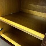 Vintage wooden bar cabinet with chrome frame