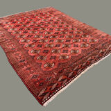 Antique turkmen tekke main carpet, 280x230 cm turkoman bokhara red black beige