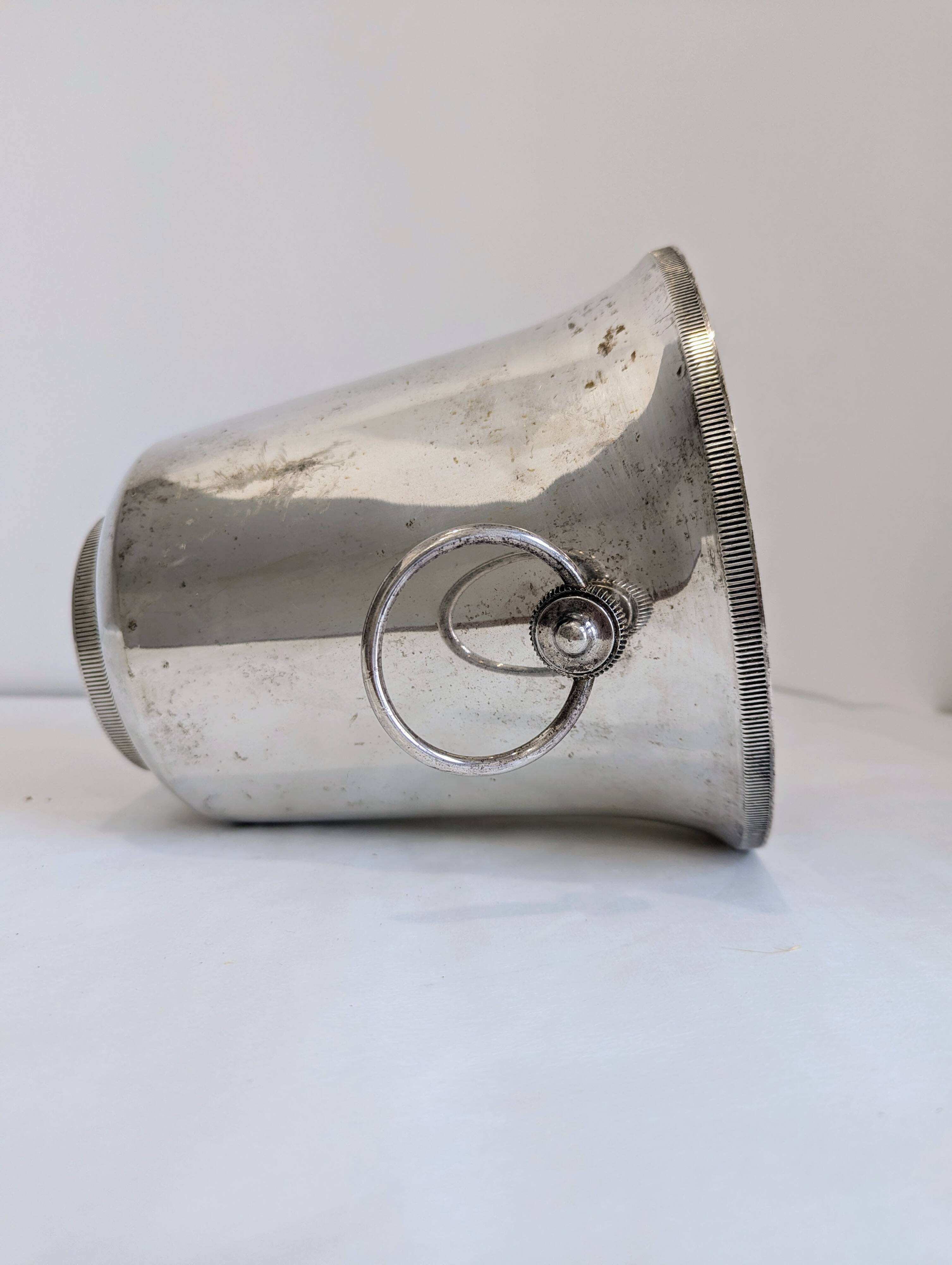 Vintage silver metal champagne bucket
