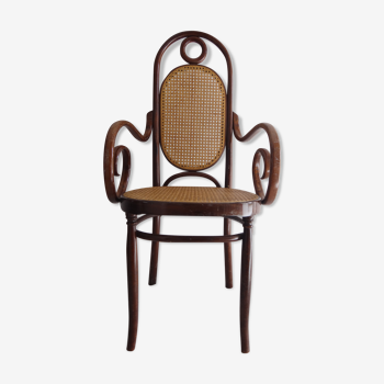 Fauteuil bois courbé cannage vers 1900