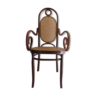 Fauteuil bois courbé cannage vers 1900