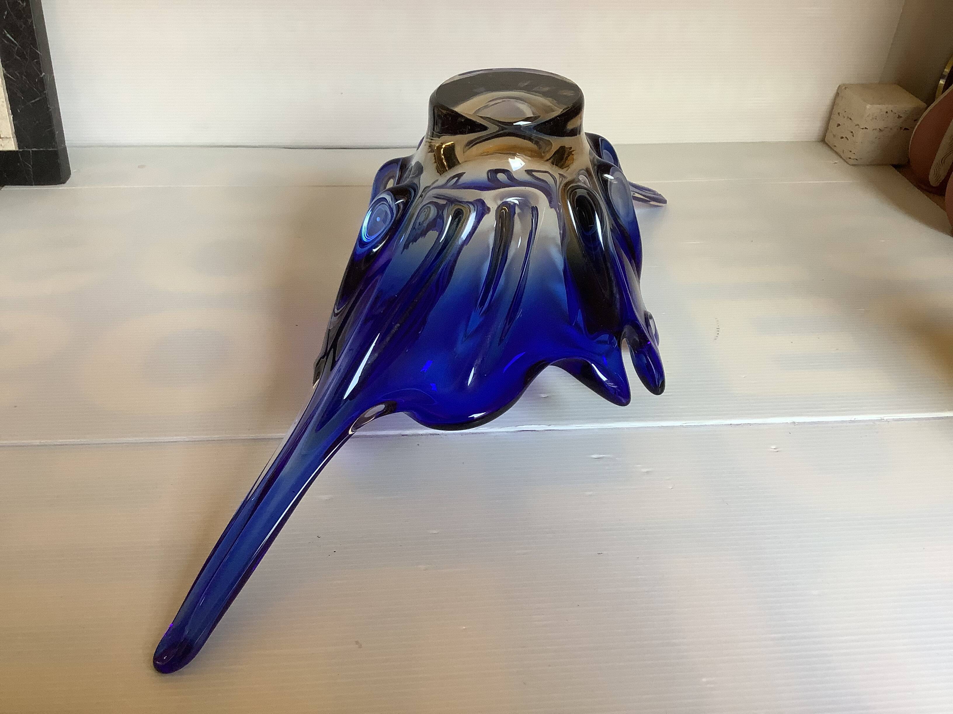 Large cobalt blue centerpiece