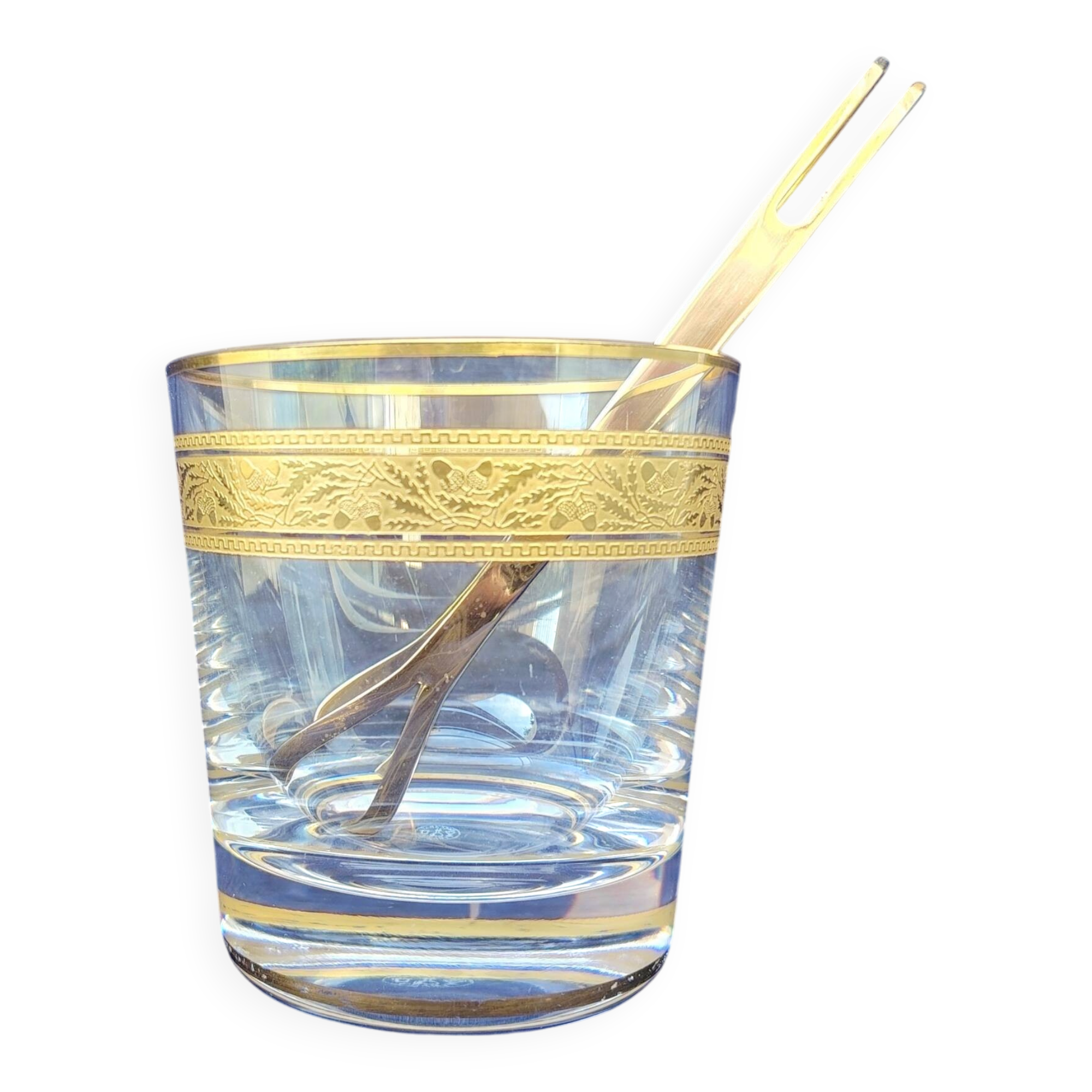 Ice bucket, crystal and gilding, Baccarat