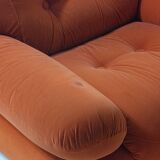 Pair of suède 'Sapporo' lounge chairs by Mobil Girgi, Italy 1970s