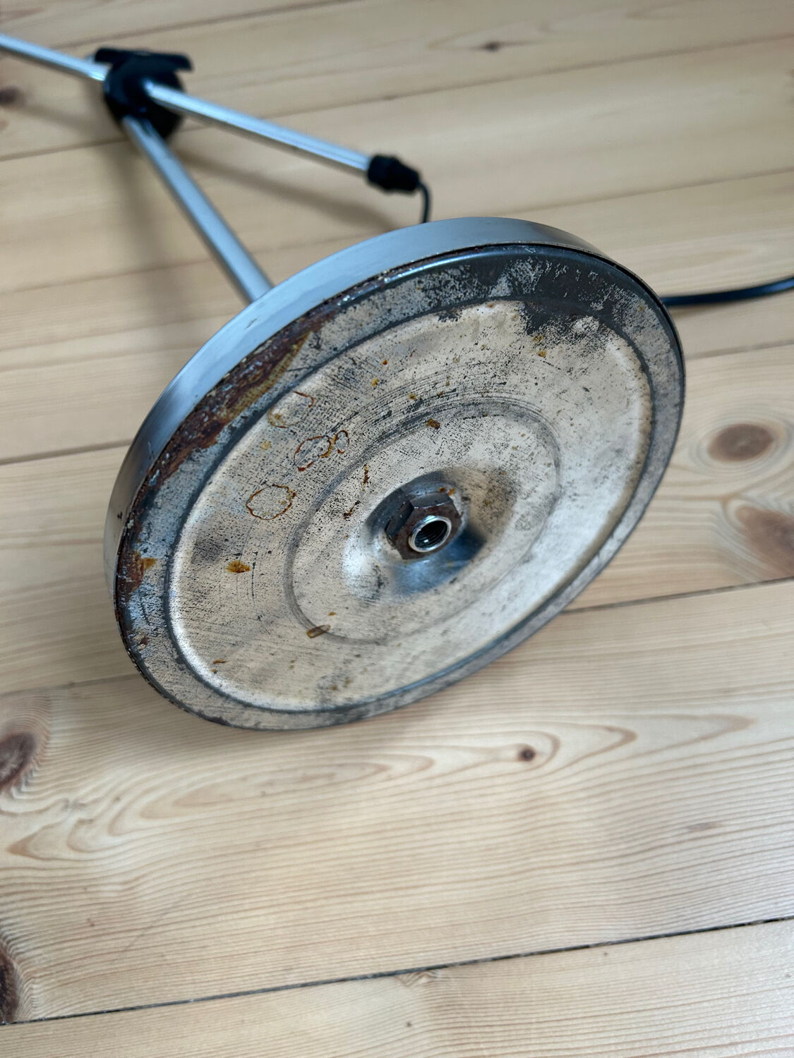 Vintage chrome metal desk lamp