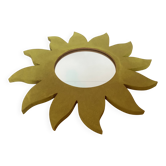 Miroir soleil en bois peint