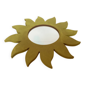 Miroir soleil en bois peint