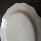 Plat antique ovale bouquet de fleurs