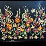 Wall tapestry Signed O. Caly "La Lice" Contemporary Art Workshop 196