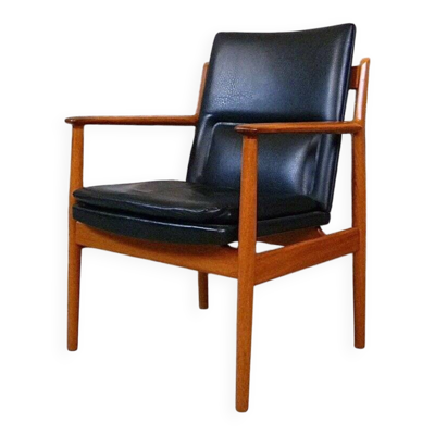 Chaise de bureau danoise modèle 341 en teck par Arne Vodder pour Sibast, années 1960.