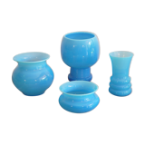 Ensemble de vases scandinave en verre opalin de Erik Hoglund 1960