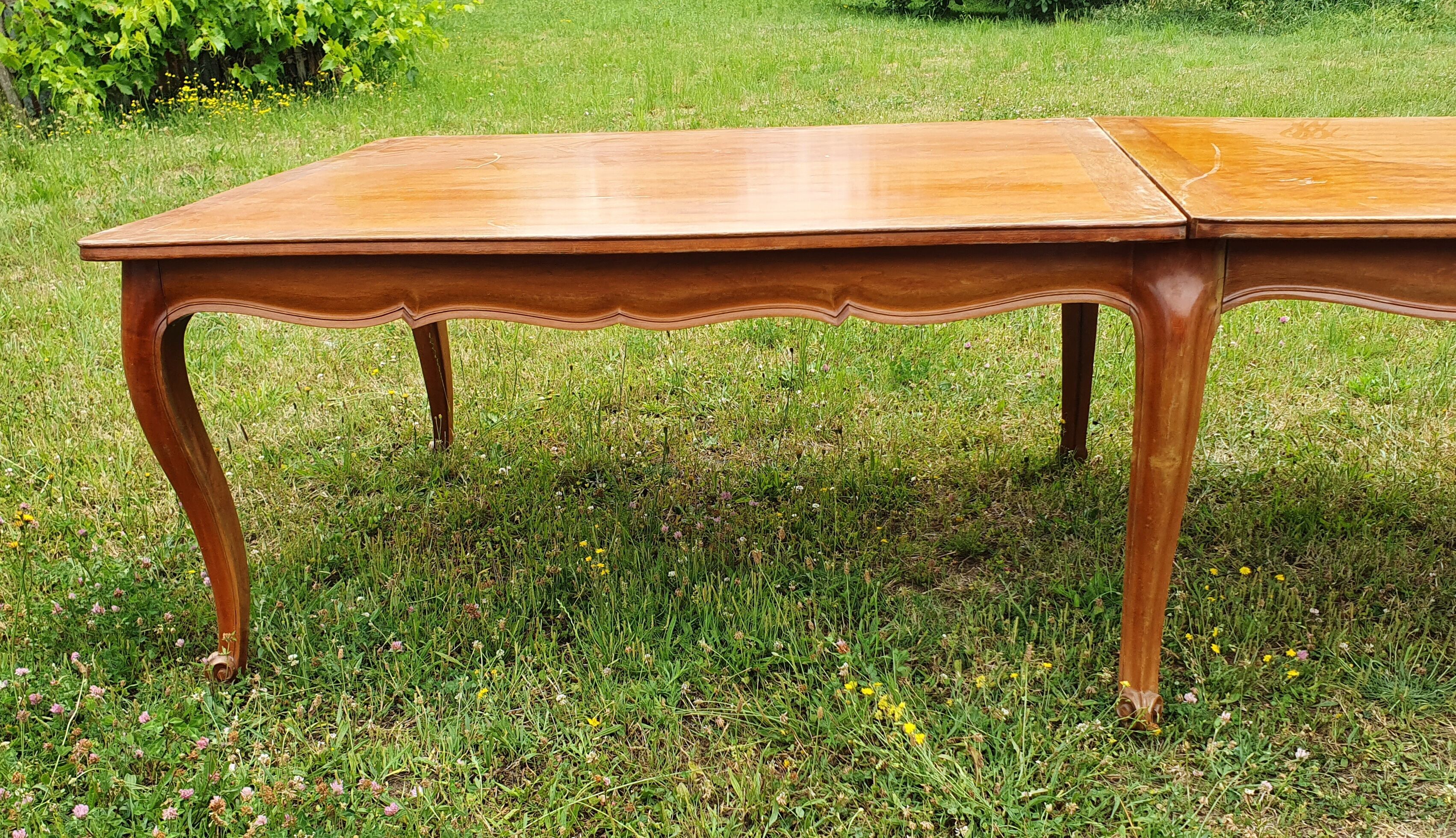 Louis XV style table 4.50 m in 3 parts