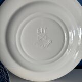 Set of 4 vintage English porcelain dessert plates with blue cha decor