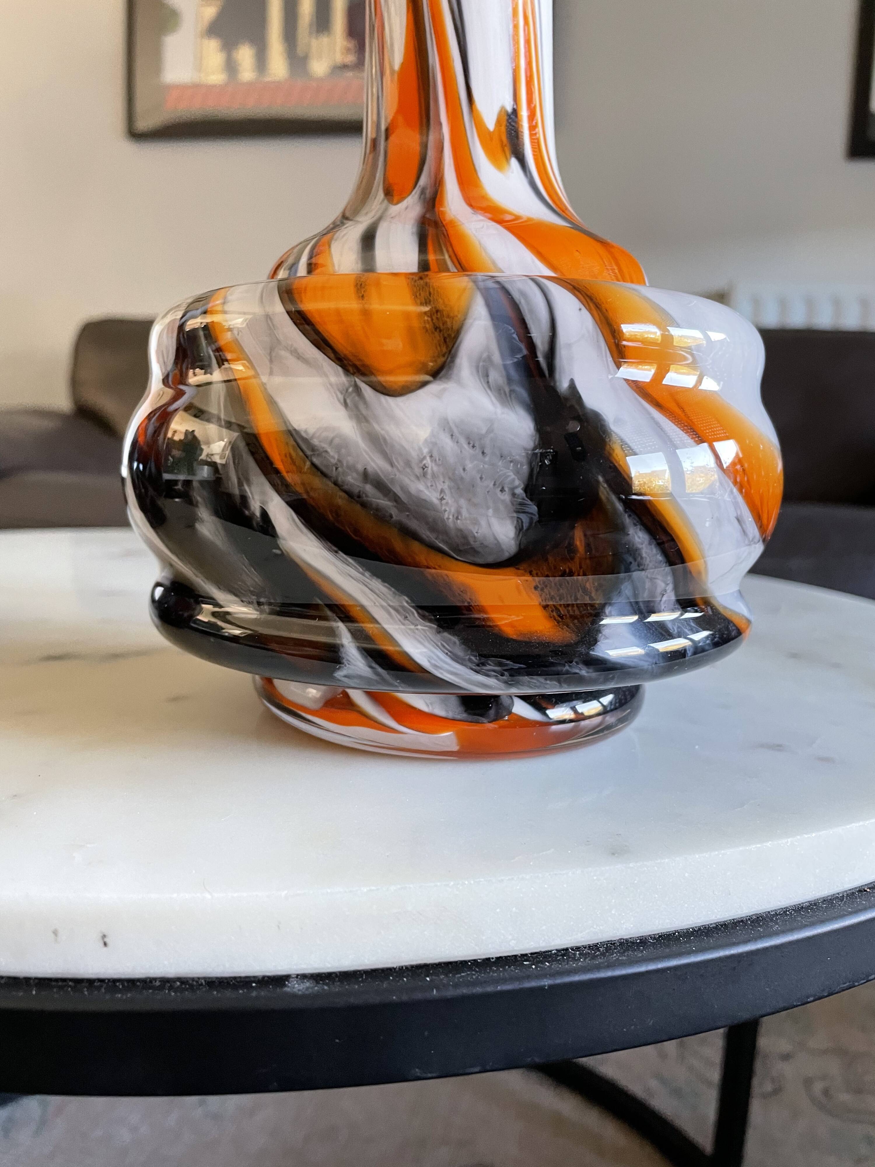 Set of two vintage Murano vases in blown glass