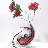 Sommerso Murano Glass Vase Ascribable to Poli for Seguso, Italy